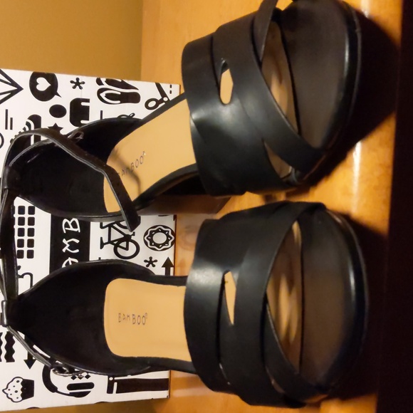 Black Bamboo high heels size 10 - Picture 3 of 12